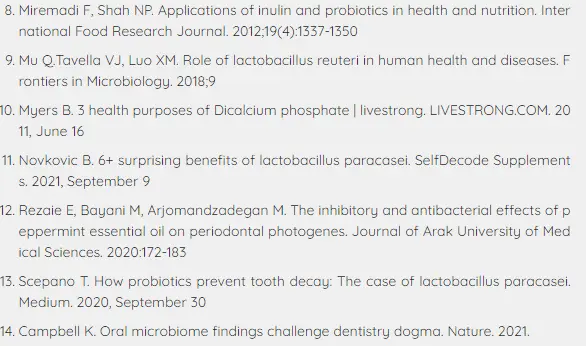 ProDentim scientific refferences 2